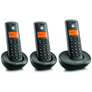 Motorola E203 belaidžių fiksuoto ryšio telefonų komplektas, 3 vnt., juodas - Image 4
