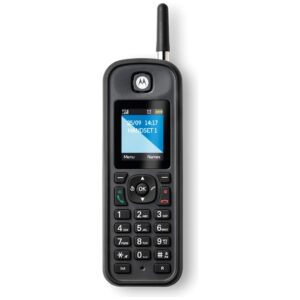 Stacionarus telefonas Motorola O201 su tolimojo ryšio antena, juodas - Image 3