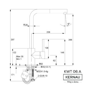 Maišytuvas su ištr. žarna Kernau KWT 06A PO 60007 BLACK METALLIC - Image 2