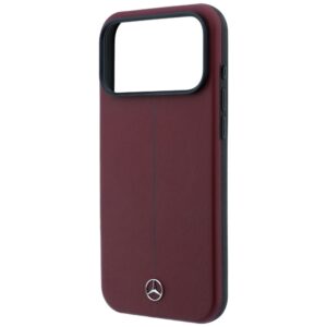 Dėklas Mercedes Leather Semi Wrap Iconic Line MagSafe, skirtas iPhone 18 Pro / 17 Pro, bordo spalvos - Image 6
