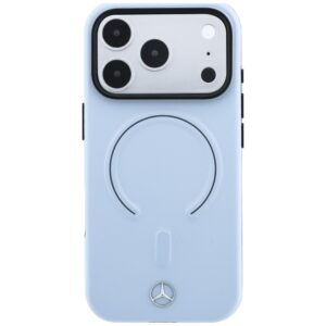Dėklas Mercedes Leather 3D MagSafe, skirtas iPhone 18 Pro / 17 Pro, mėlynas - Image 3