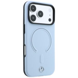 Dėklas Mercedes Leather 3D MagSafe, skirtas iPhone 18 Pro / 17 Pro, mėlynas - Image 4