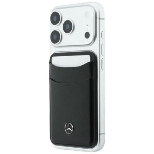 Dėklas Mercedes Grill Pattern and Card Wallet Leather MagSafe, skirtas iPhone 18 Pro Max / 17 Pro Max, juodas - Image 9