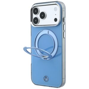 Mercedes dėklas su žiediniu stovu ir ikoniniu logotipu MagSafe, skirtas iPhone 18 Pro / 17 Pro, mėlynas - Image 2