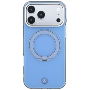 Mercedes dėklas su žiediniu stovu ir ikoniniu logotipu MagSafe, skirtas iPhone 18 Pro / 17 Pro, mėlynas - Image 3
