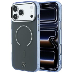 Dėklas Mercedes Double Layer Iconic Logo MagSafe, skirtas iPhone 18 Pro Max / 17 Pro Max, antracito spalvos