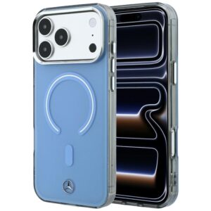 Dėklas Mercedes Double Layer Iconic Logo MagSafe, skirtas iPhone 18 Pro Max / 17 Pro Max / 17 Pro Max, mėlynas