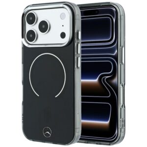Dėklas Mercedes Double Layer Iconic Logo MagSafe, skirtas iPhone 18 Pro Max / 17 Pro Max, juodas