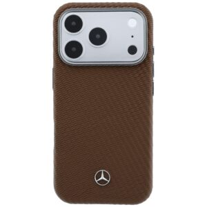 Dėklas Mercedes Leather Semi Wrap Wood Effect MagSafe, skirtas iPhone 18 Pro Max / 17 Pro Max, kupranugario spalvos - Image 3