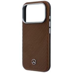 Dėklas Mercedes Leather Semi Wrap Wood Effect MagSafe, skirtas iPhone 18 Pro Max / 17 Pro Max, kupranugario spalvos - Image 6