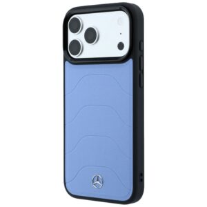 Dėklas Mercedes Leather Mesh with Bow Line MagSafe, skirtas Iphone 18 Pro / 17 Pro, mėlynas - Image 2