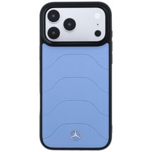 Dėklas Mercedes Leather Mesh with Bow Line MagSafe, skirtas Iphone 18 Pro / 17 Pro, mėlynas - Image 3
