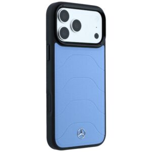 Dėklas Mercedes Leather Mesh with Bow Line MagSafe, skirtas Iphone 18 Pro / 17 Pro, mėlynas - Image 4