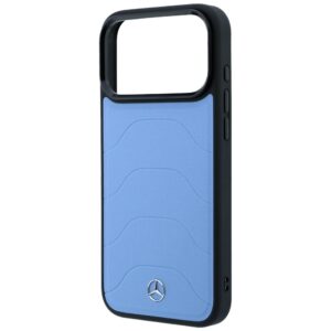 Dėklas Mercedes Leather Mesh with Bow Line MagSafe, skirtas Iphone 18 Pro / 17 Pro, mėlynas - Image 6