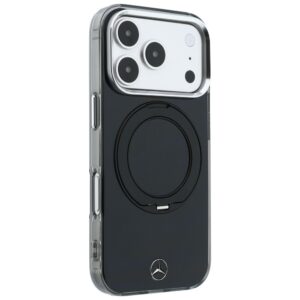 Dėklas Mercedes Ring Stand Iconic Logo MagSafe, skirtas iPhone 18 Pro / 17 Pro, juodas - Image 4