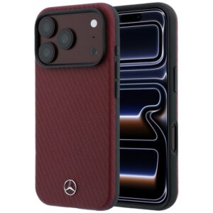 Dėklas Mercedes Grill Pattern & Card Wallet Leather MagSafe, skirtas iPhone 18 Pro Max/17 Pro Max, bordo spalvos - Image 2