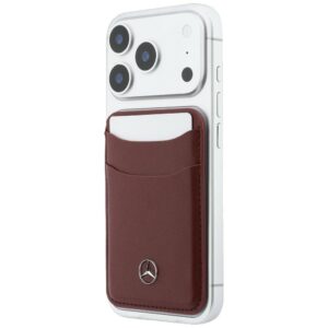 Dėklas Mercedes Grill Pattern & Card Wallet Leather MagSafe, skirtas iPhone 18 Pro Max/17 Pro Max, bordo spalvos - Image 9