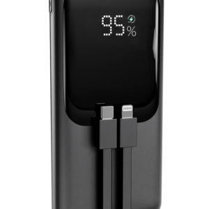 Gembird PB10-PD20-LCD-01 Greito įkrovimo išorinė baterija su integruotais laidais, 20 W, 10000 mAh, juoda - Image 2