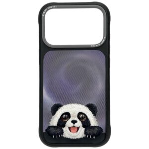 Dėklas Nimmy Big Eyed Lying Giant Panda MagSafe, skirtas iPhone 18 Pro Max / 17 Pro Max, juodas