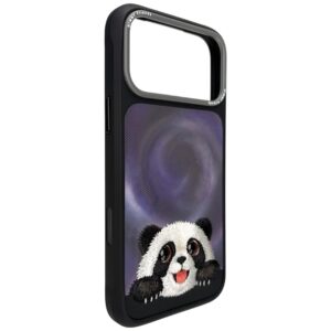 Dėklas Nimmy Big Eyed Lying Giant Panda MagSafe, skirtas iPhone 18 Pro Max / 17 Pro Max, juodas - Image 5