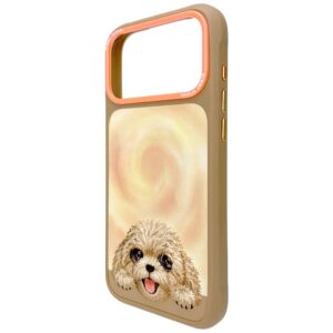Dėklas Nimmy Big Eyed Lying Teddy Poodle, skirtas iPhone 18 Pro / 17 Pro, rudas - Image 4
