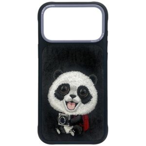 Dėklas Nimmy Big Eyed Giant Panda, skirtas iPhone 18 Pro / 17 Pro, juodas