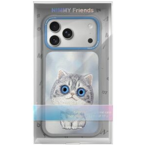 Dėklas Nimmy Big Eyed Silver Shaded Cat, skirtas iPhone 18 Pro / 17 Pro, pilkas - Image 7