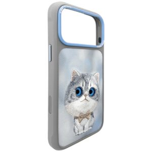Dėklas Nimmy Big Eyed Silver Shaded Cat, skirtas iPhone 18 Pro Max / 17 Pro Max, pilkas - Image 2