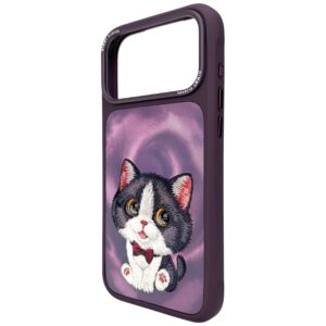 Dėklas Nimmy Big Eyed Cream Cat, skirtas iPhone 18 Pro / 17 Pro, violetinis - Image 2