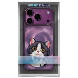 Dėklas Nimmy Big Eyed Cream Cat, skirtas iPhone 18 Pro / 17 Pro, violetinis - Image 7