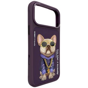 Dėklas Nimmy Glasses Cool Dog, skirtas iPhone 18 Pro Max / 17 Pro Max, violetinis - Image 4