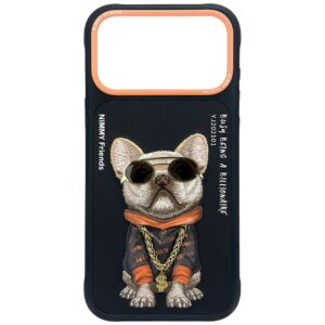 Dėklas Nimmy Glasses Cool Dog, skirtas iPhone 17 Pro Max / 18 Pro Max, juodas