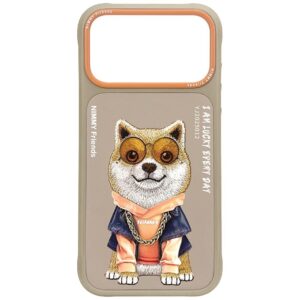 Dėklas Nimmy Glasses Cool Dog, skirtas iPhone 17 Pro / 18 Pro, smėlio spalvos