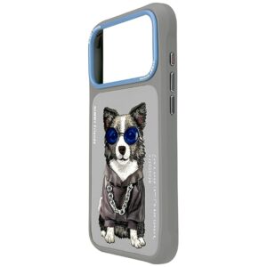 Dėklas Nimmy Glasses Cool Dog, skirtas iPhone 17 Pro / 18 Pro, pilkas - Image 3
