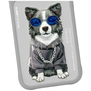 Dėklas Nimmy Glasses Cool Dog, skirtas iPhone 17 Pro / 18 Pro, pilkas - Image 5