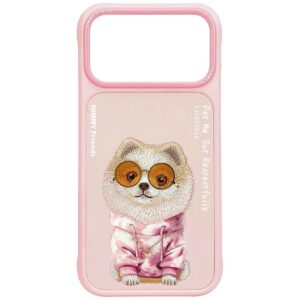 Dėklas Nimmy Glasses Cool Dog, skirtas iPhone 17 Pro / 18 Pro, rožinis