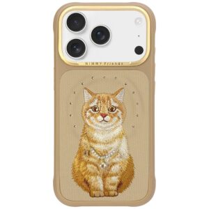 Dėklas Nimmy Lucky Fashion Cat MagSafe, skirtas iPhone 17 Pro Max / 18 Pro Max, rudas