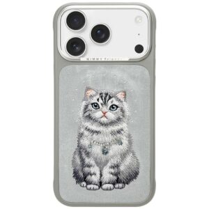 Dėklas Nimmy Lucky Fashion Cat MagSafe, skirtas iPhone 17 Pro / 18 Pro, pilkas