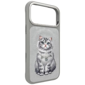 Dėklas Nimmy Lucky Fashion Cat MagSafe, skirtas iPhone 17 Pro / 18 Pro, pilkas - Image 3