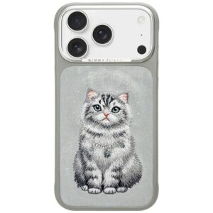 Dėklas Nimmy Lucky Fashion Cat MagSafe, skirtas iPhone 17 Pro Max / 18 Pro Max, pilkas