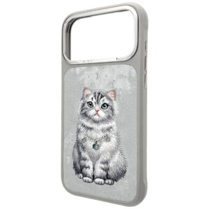 Dėklas Nimmy Lucky Fashion Cat MagSafe, skirtas iPhone 17 Pro Max / 18 Pro Max, pilkas - Image 2