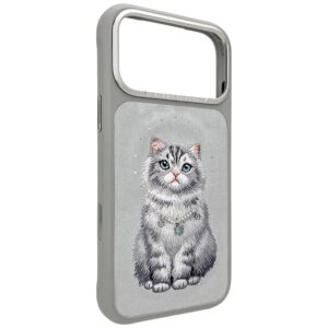 Dėklas Nimmy Lucky Fashion Cat MagSafe, skirtas iPhone 17 Pro Max / 18 Pro Max, pilkas - Image 3