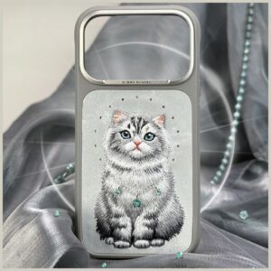 Dėklas Nimmy Lucky Fashion Cat MagSafe, skirtas iPhone 17 Pro Max / 18 Pro Max, pilkas - Image 7