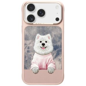 Dėklas Nimmy Gentle Pets Series šuniukas MagSafe, skirtas iPhone 17 Pro / 18 Pro, rožinis