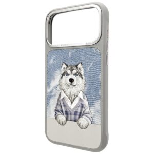 Dėklas Nimmy Gentle Pets Series Dog MagSafe, skirtas iPhone 17 Pro / 18 Pro, pilkas - Image 2