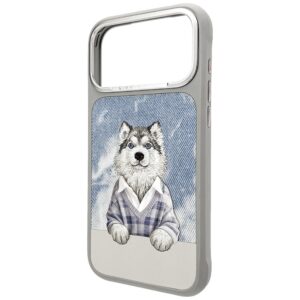 Dėklas Nimmy Gentle Pets Series Dog MagSafe, skirtas iPhone 17 Pro Max / 18 Pro Max, pilkas - Image 2