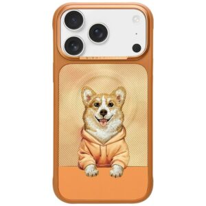 Dėklas Nimmy Gentle Pets Series šuo MagSafe, skirtas iPhone 17 Pro / 18 Pro, oranžinis