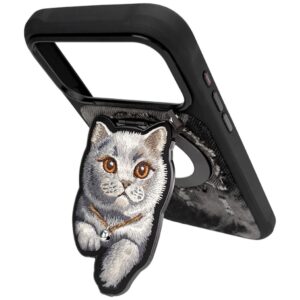 Magnetinis dėklas Nimmy Denim Fashion British Shorthair Cat juodas - Image 2