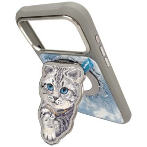 Magnetinis dėklas Nimmy Denim Fashion British Shorthair Cat pilkas - Image 2