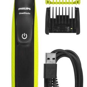Philips Norelco OneBlade QP2824/20 skustuvas vyrams Apkarpymo mašinėlė Pilka, Gelsvai žalsva spalva - Image 1